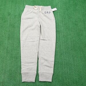 GAP Kids Pants Youth Large Gray Heather Fleece Joggers Sweatpants Logo L (10)